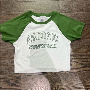 Pacific Sunwear Green and White Shirt